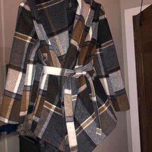 COPY - Beautiful Plaid Trench Tie Jacket